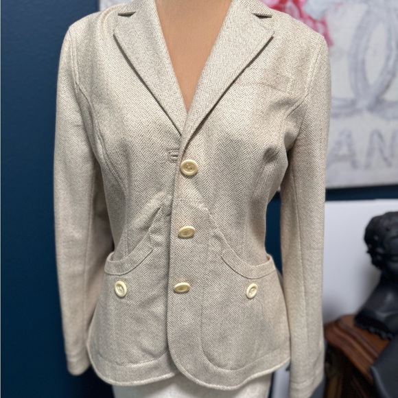 Bobby Jones Women's Cream Wool Silk 
Cashmere Blazer S - Picture 1 of 13